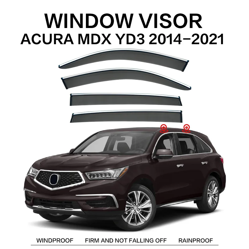 

Пластиковый козырек для окна ACURA MDX 2007-2021, вентиляционные оттенки, защита от солнца, дождя для ACURA MDX 2007-2021