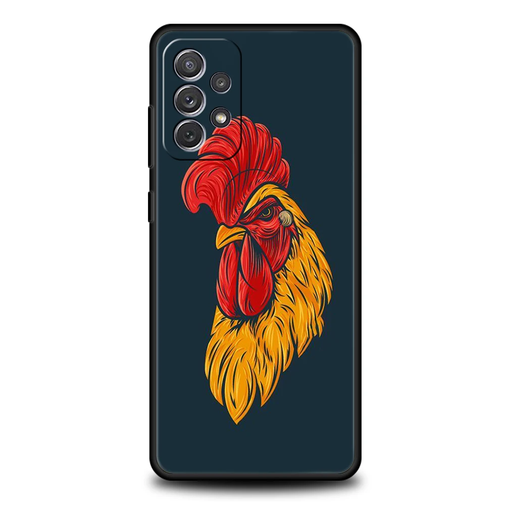 Фото Чехол для телефона Samsung Galaxy A73 A55 A53 A51 A35 A33 A32 A25 A23 A22 A15 A13 A17 A07 5G с изображением петуха, мягкий чехол из ТПУ №3