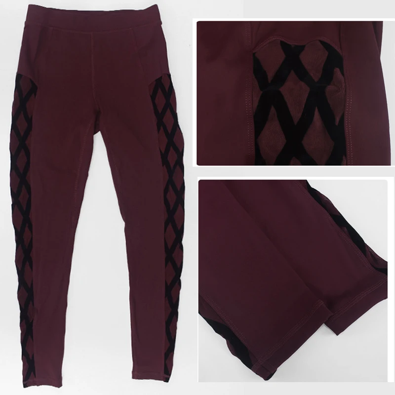 Фото Женские леггинсы для йоги с высокой талией, облегающие, для интенсивных тренировок, длиной до щиколотки, для бега, дышащая спортивная одежда №3