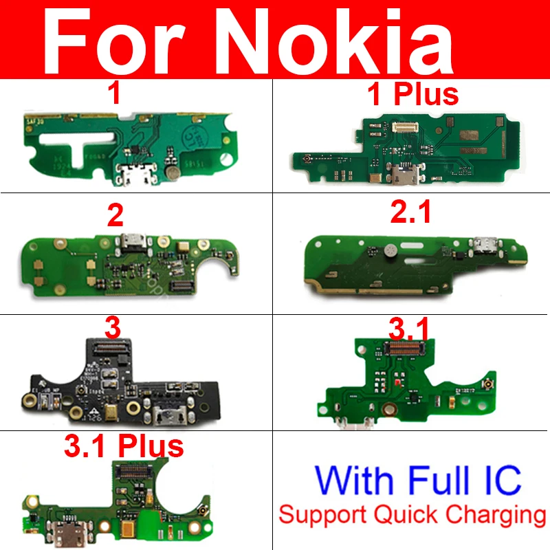

USB Charging Port Board For Nokia 1 Plus 2 2.1 3 3.1 Plus Power Usb Charger Jack USB Charger Board Connector Module Repair Parts