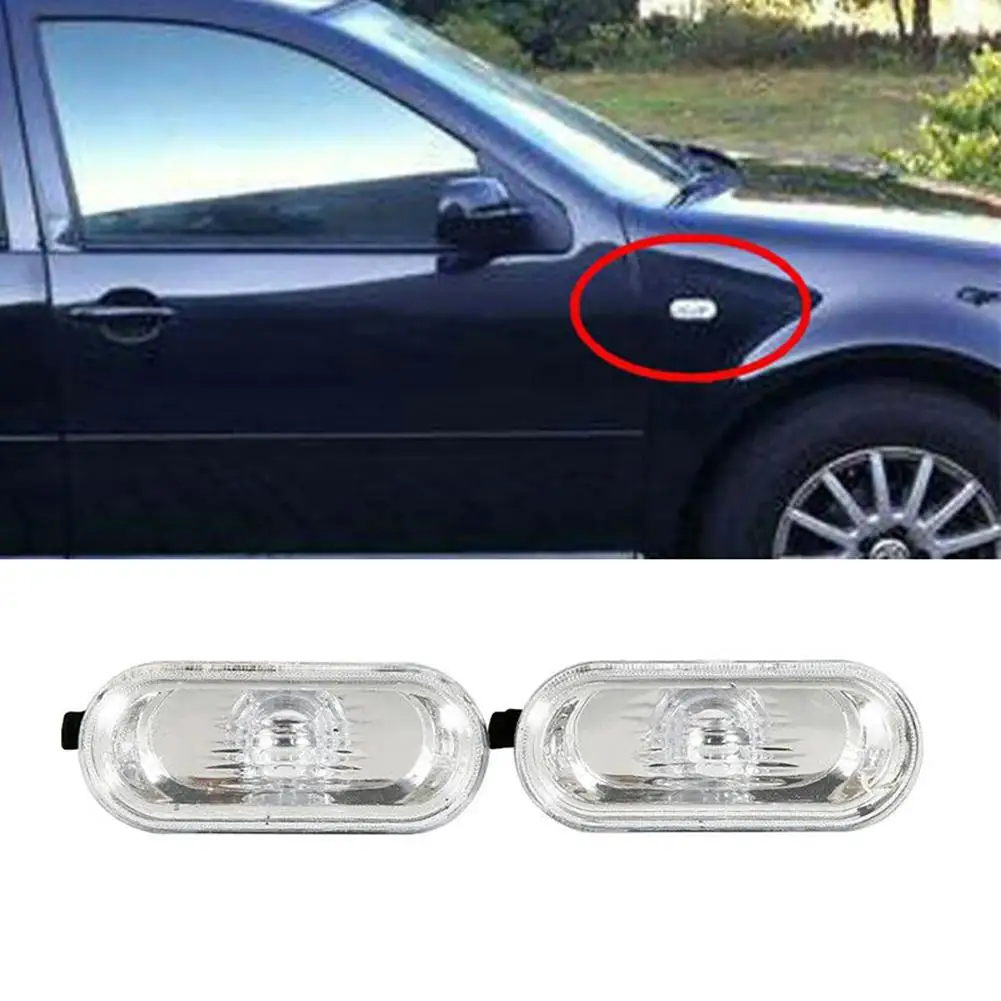 

2Pcs Car Side Marker Lights Turn Signal Lamp Warning Lights Compatible For 4 Mk4