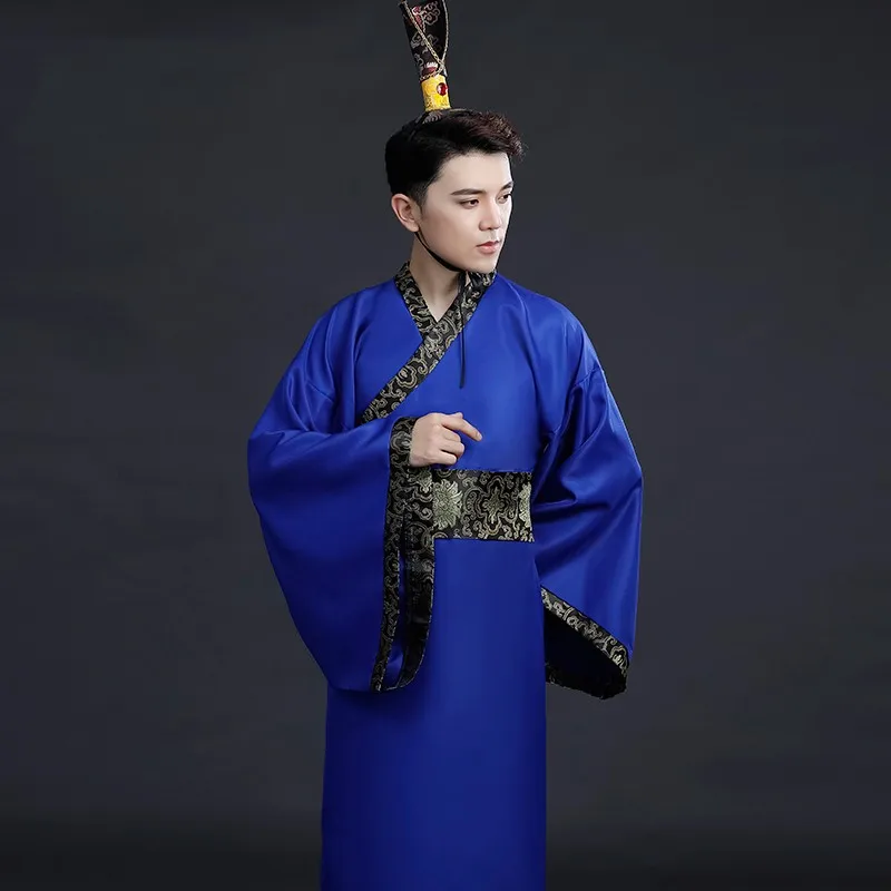 Hanfu Boy Man Han Tang Qin Официальные Ministers династии Древний костюм для выступлений