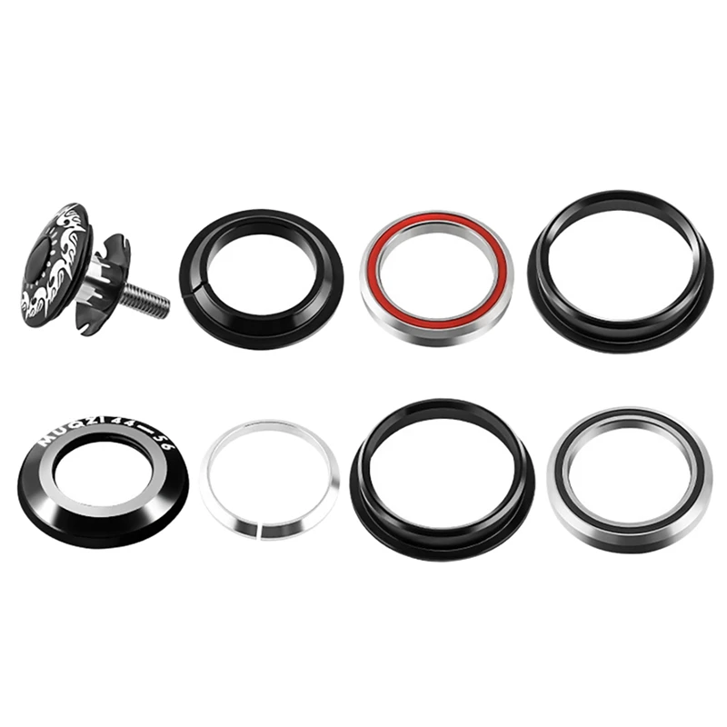 

MUQZI 44-56MM Bicycle Integrated Headset MTB Road Bike Headset 1 1/8 Inch-1 1/2 Inch 28.6 Tapered Tube Straight Tube Fork