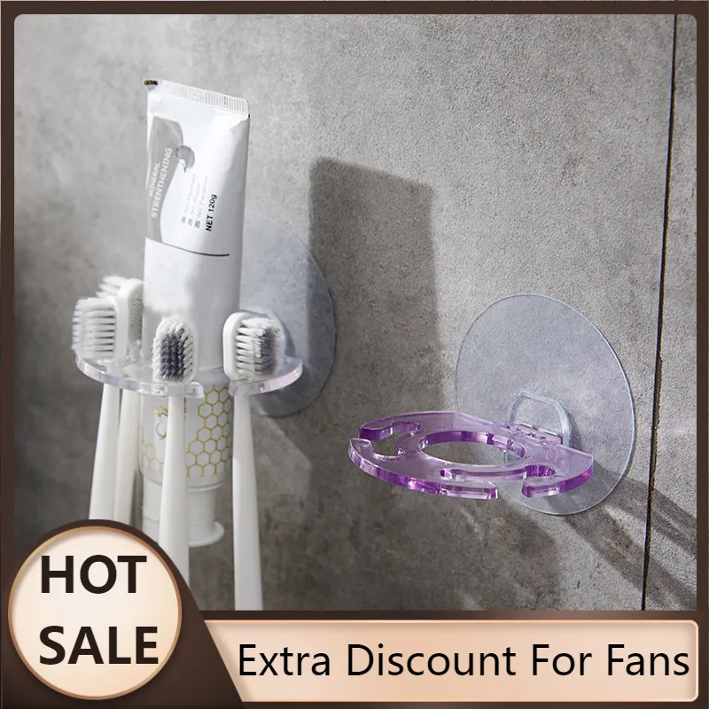 

Hot Sale Toothbrush Organizer Shaver Storage Rack Self-adhesive Toothpaste Storage Holder Kitchen Bathroom Accessories1PC