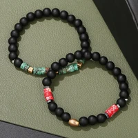 new vintage glass originality beaded bracelet for man simple retro charm chain buddha beads temperament jewelry accessories