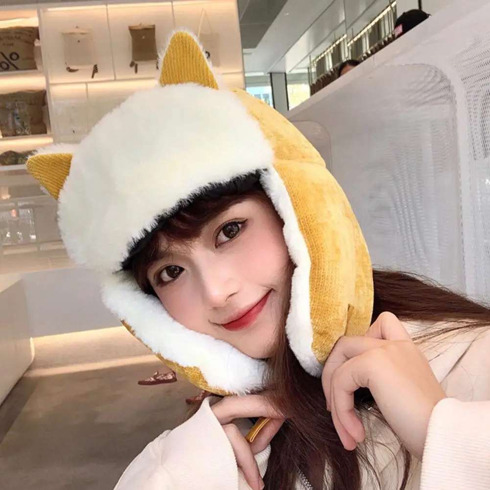 Новая милая шапка с кошачьими ушками в корейском стиле осенне-зимняя