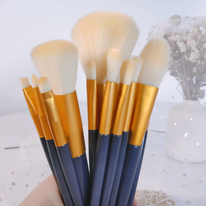 

12 шт. Синий набор кистей для макияжа косметическая пудра тени для век основа для румян смешивание красоты кисть для макияжа инструмент для к...