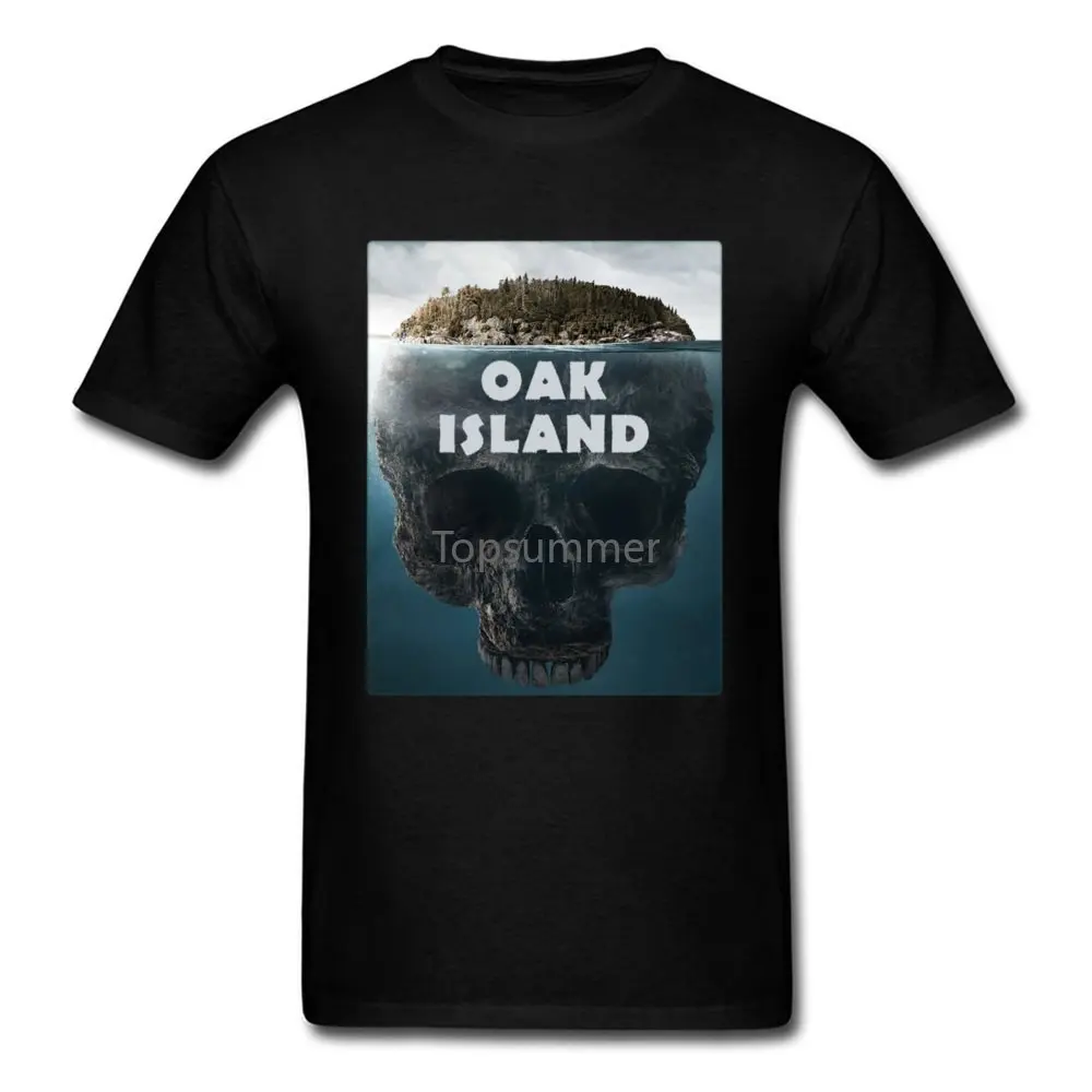 

Skull T-Shirt Oak Island Tshirt Men Walking Dead Horror T Shirts 3D Skulls Tops Punk Rock Male Tees Cotton Black Poster Clothing
