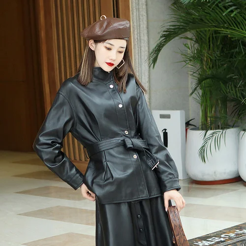 

Luxury brand Genuine Leather Jacket Women Spring 2023 100% Sheepskin Coat Female Korean Fashion Jackets Veste Femme Pph4500