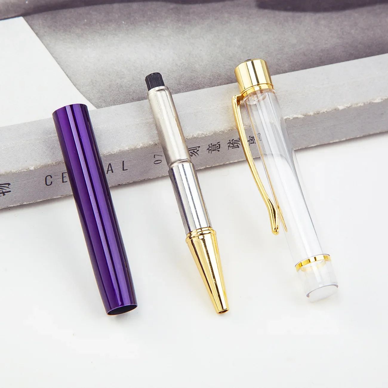 30 шт. DIY сплошной цвет пустая трубка металлическая шариковая ручка креативный