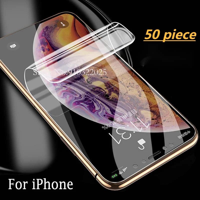 

50 шт. Гидрогелевая пленка для IPhone 14 11 12 13 Pro Max Mini, мягкая Гелевая пленка для iphone 8 7 6S Plus SE2022 XR XS, защита экрана