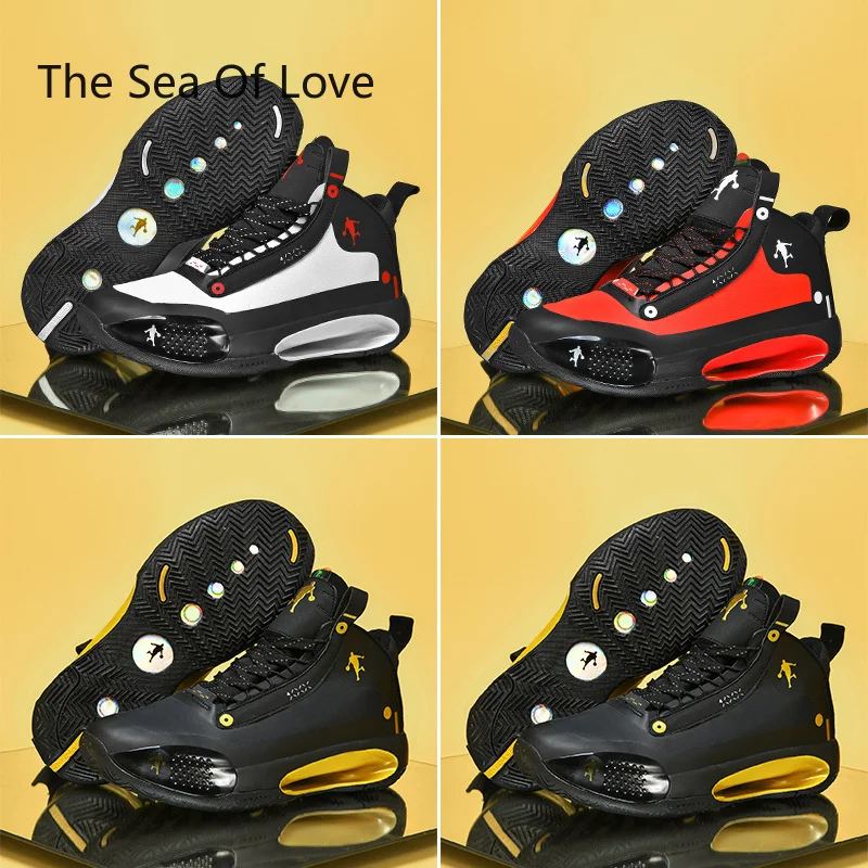 

Hot Sale Men Basketball Shoes High Top Sneakers Men Retro Basketball Shoes Lace Up Trend Men Sneakers Walking Shoes Gym Training