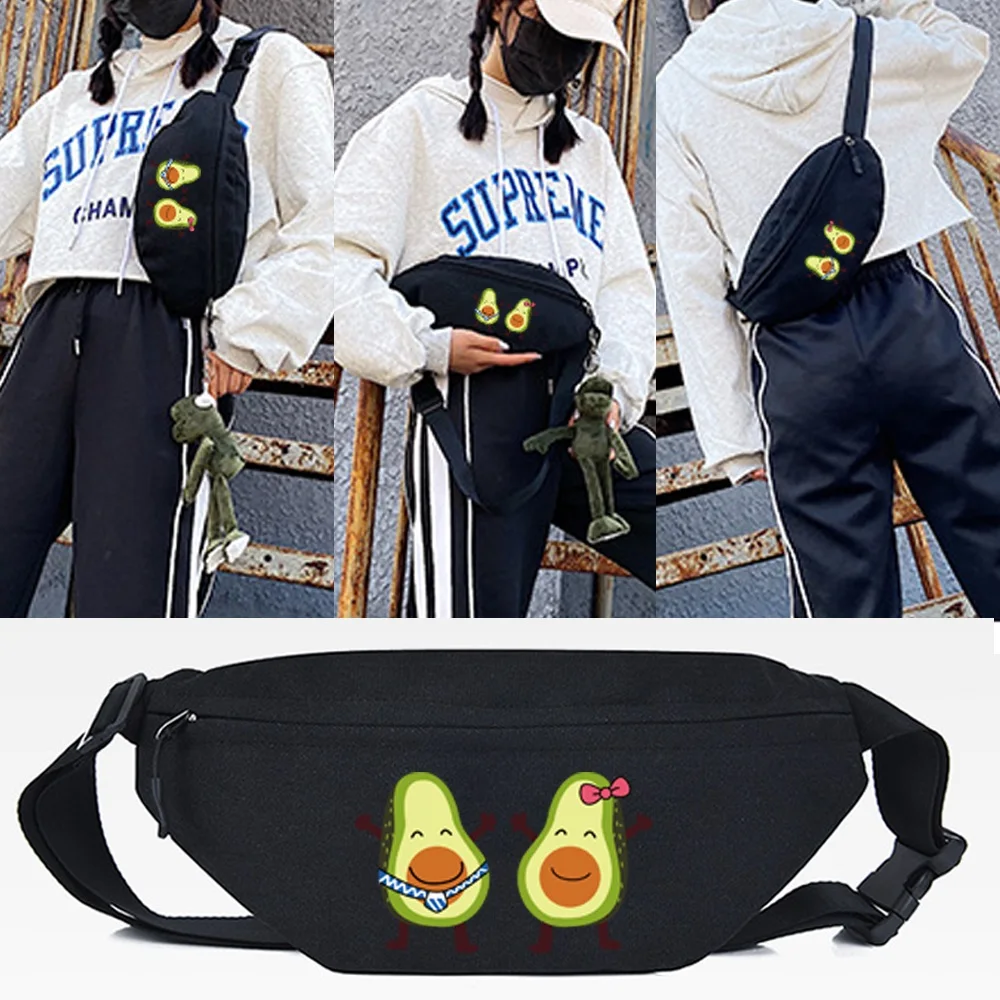 

Waist Bags Sport Bum Bag Running Jogging Crossbody Shoulder Bag Avocado Smile Print Mobile Phone Bag Outdoor Chest Bag Men Women