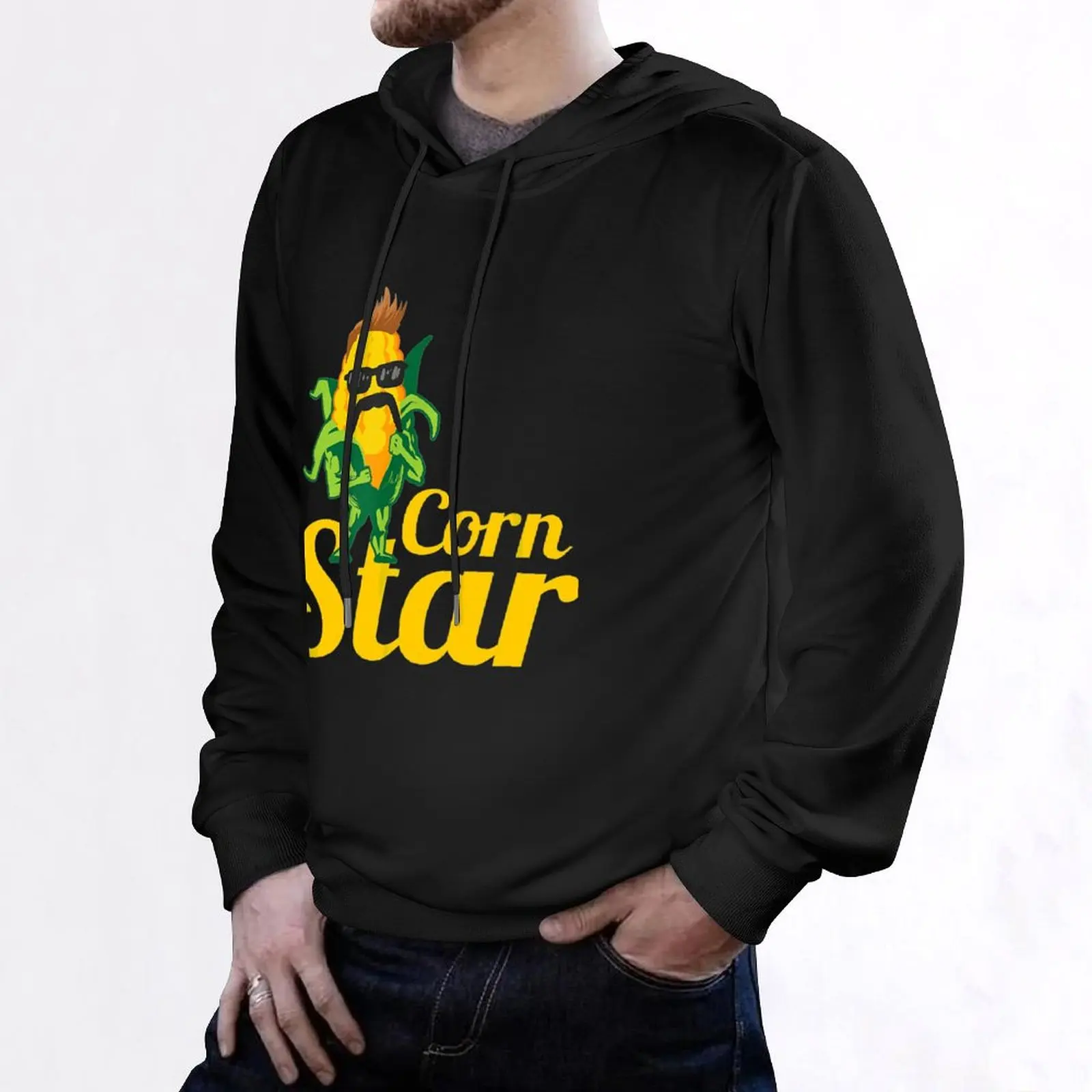 Забавные солнцезащитные очки с кукурузной звездой пуловер усами капюшоном