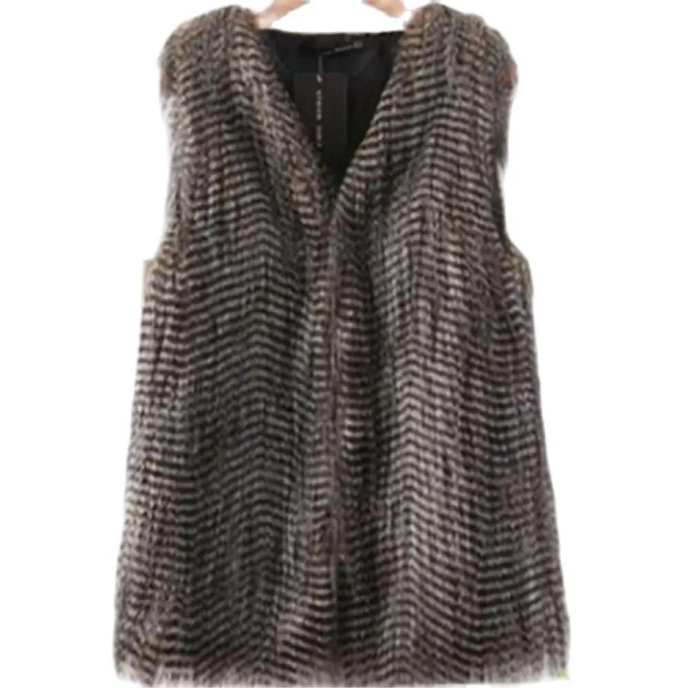 

Winter Warm Vests New Arrival Fashion Women Import Coat Fur Waistcoat High-Grade Faux Fur Coat Fox Fur Long Vest