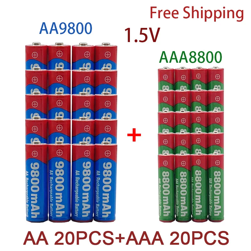 

AA+AAA Rechargeable Battery, 1.5V 9800 MAH /8800 MAH, Suitable for Remote Control, Toys, Clocks, Radios and Other