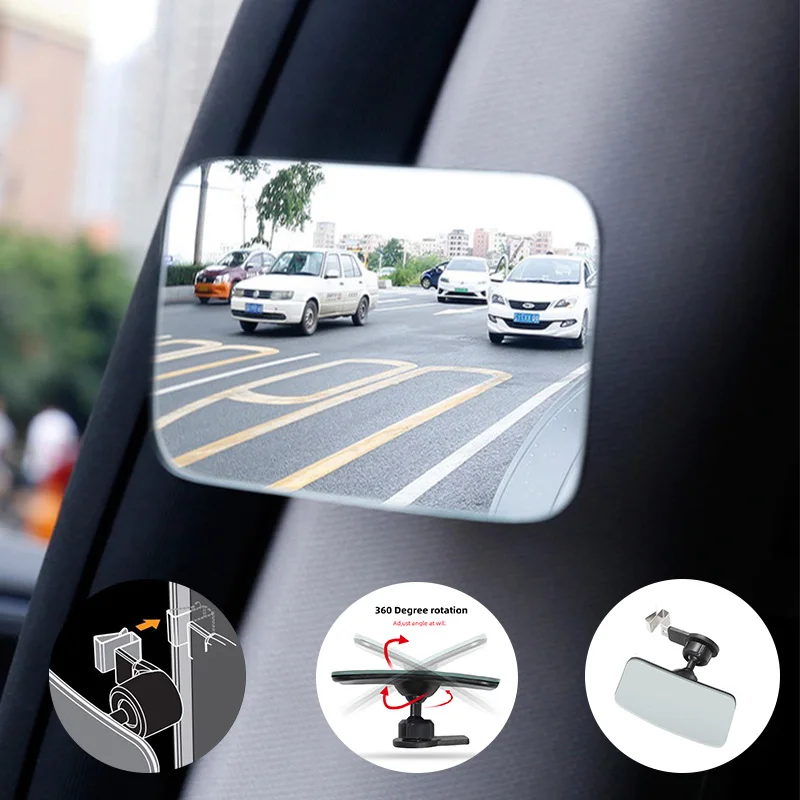 Купи Blind Spot Mirror for Car HD Convex Mirrow Square 360 Adjustable Wide Angle Car Rear View Side Mirror Parking Auxiliary Mirrors за 486 рублей в магазине AliExpress