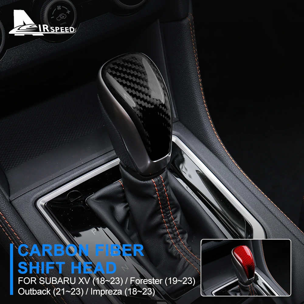 

AIRSPEED Real Hard Carbon Fiber For Subaru XV Impreza 2018+ Forester 2019+ Outback 2021+ Gear Shift Lever Knob Cover Accessories