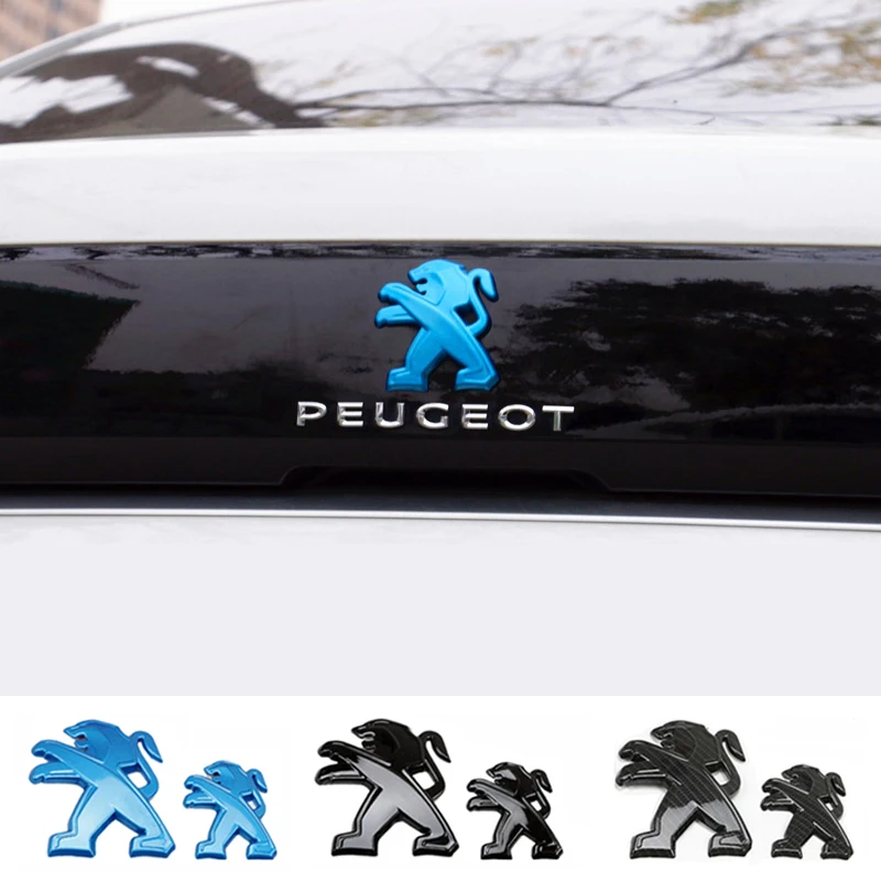 

For Peugeot Logo 408 308 4008 508L 5008 Car Front Emblem Rear Stickers Grille Badge Carbon Fiber Trunk Decal Refit Accessories