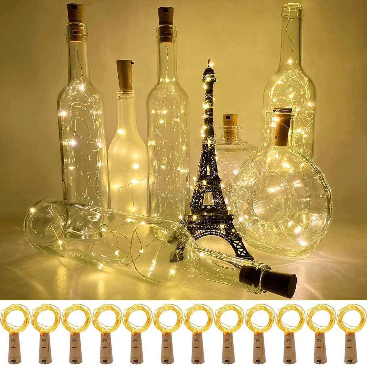 

2M Cork Wine Bottle Fairy Light DIY LED Battery Powered String Light Bar Birthday Party Wine Bottle Stopper Light Strip