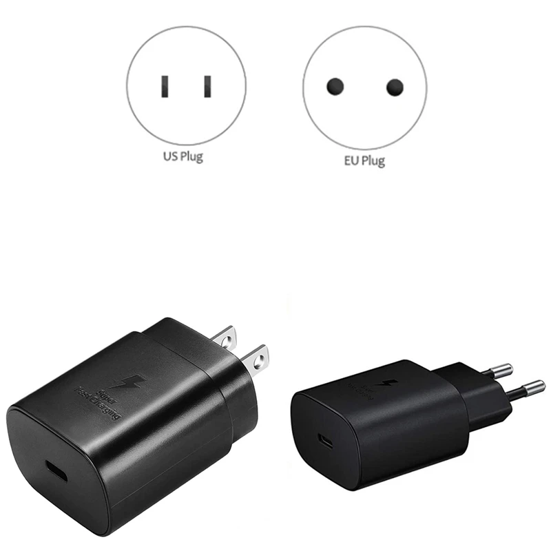 

Настенное зарядное устройство типа C, супербыстрый блок питания PD 25 Вт, совместим с Samsung Galaxy S21 S20 Ultra