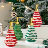 Christmas Decoration Bathroom Accessories Kitchen Soap Dispenser Liquid Soap Dispensers Ceramic Lotion Pump Bottle For Shampoo