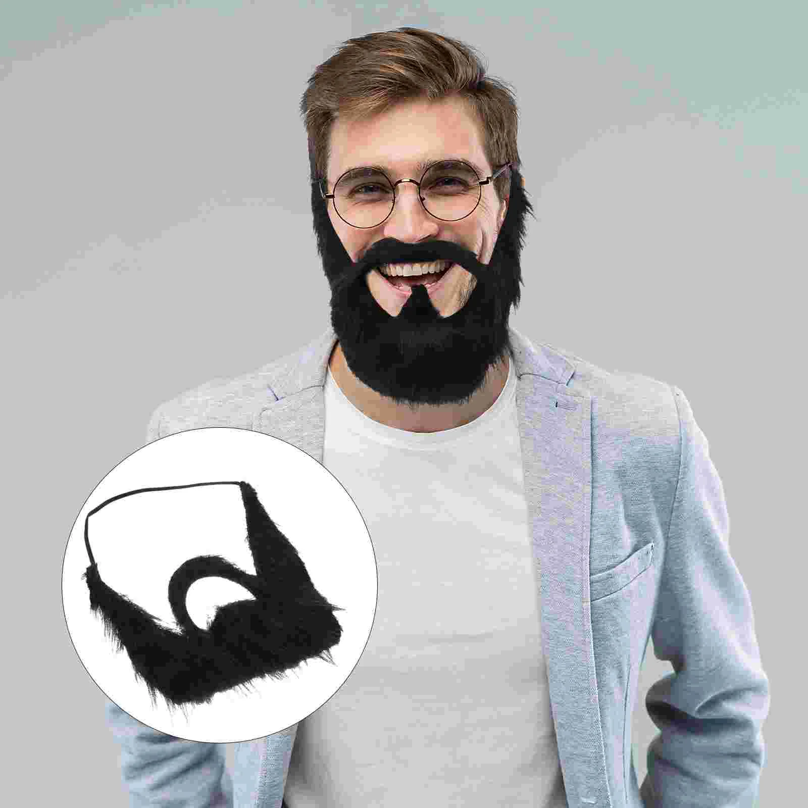 

Fake Beard Funny Realistic Bushy Beard Artificial Mustache For Disguise Game Party Cosplay Costume Props