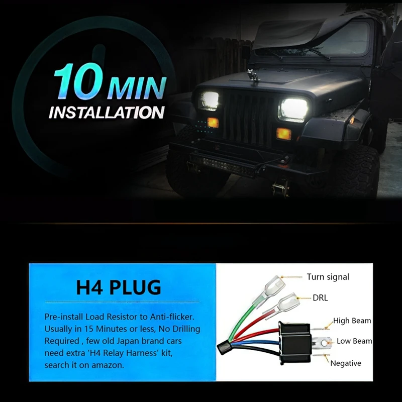 5X 7 светодиодный фары 180W 7X 6 Аксессуары для фар часть с желтым поворотным сигналом