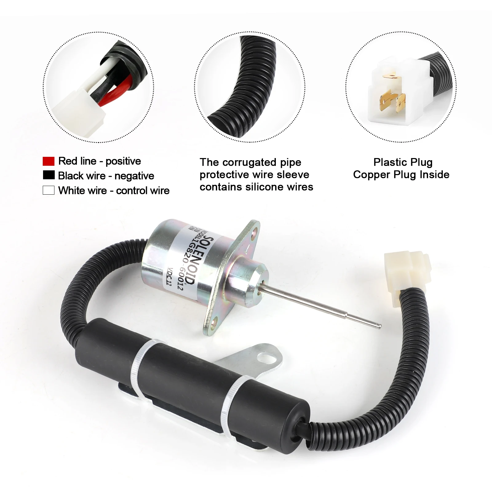 Электромагнитный Запорный Клапан Топлива 12 В Постоянного Тока Для Экскаватора