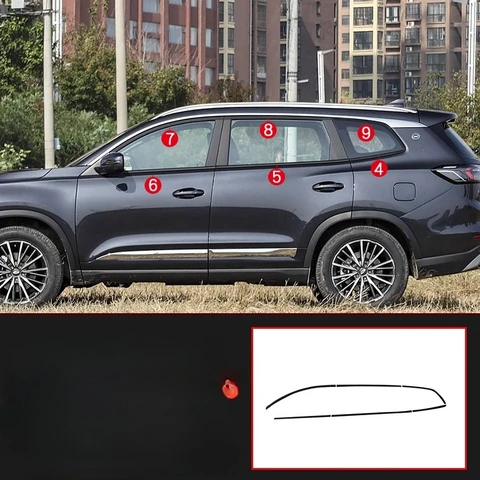 Для Tiggo 8 pro MAX накладка на окно из нержавеющей стали, ярко-черная, PRO, край окна двери, черные автомобильные аксессуары, модификационные детали