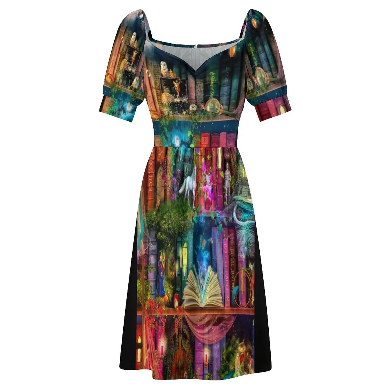 Whimsy Trove - Treasure Hunt Платье с короткими рукавами женские элегантные свободные платья