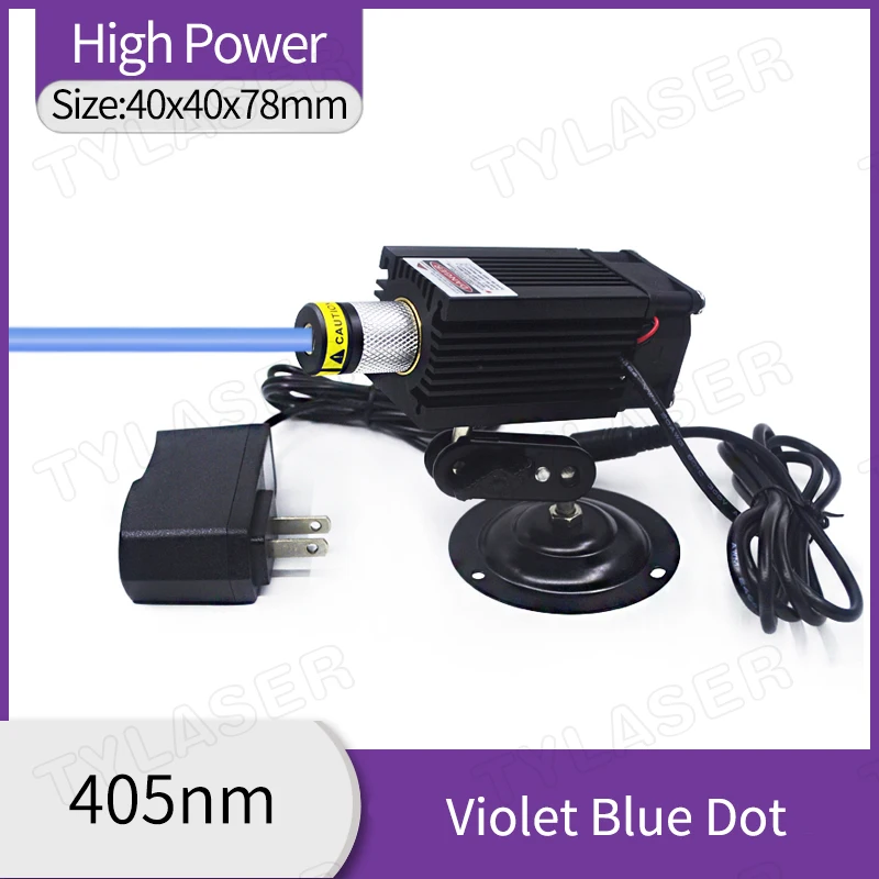 Focusable 405nm Violet Blue Dot Laser Module 100mW 300mW 600mW with Cooling Fan(with Bracket and Adapter) Wood Splitter Machine