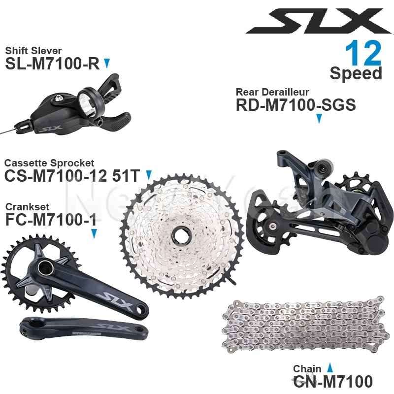 Переключатель передач SHIMANO SLX M7100 механизм переключения 10-45T/51T 12 Скоростей 1x12 В -