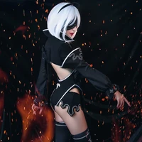 Nier Automata 2B Cosplay Anime Women Costume Set Outfit 2B Girls Halloween Girls Party Black Suit Black Dress Cosplay Costume