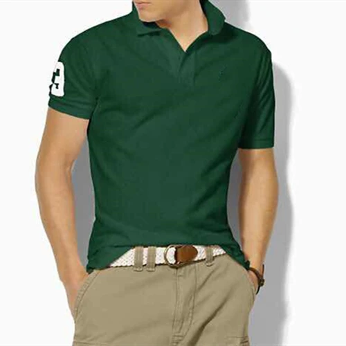 High Quality Big Horse 100% Cotton Men's Polo Shirt Polo Top Men's Short Sleeve Embroidery