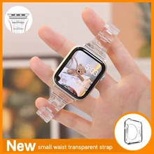 Slim Transparent Band For Apple Watch 44mm 40 41 45mm Series Se/654 Clear Strap on Smart Iwatch 123 38mm 42mm Bracelet Watchband