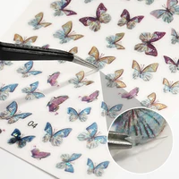 1 sheet colorful butterfly 3d nails stickers self adhesive transfer sliders wraps manicures foils diy decorations hot