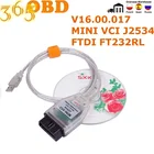 Мини VCI V16.00.017 с чипом FTDI FT232RL MINI-VCI J2534 для T-o-yota TIS Techstream интерфейс OBD2 Диагностика автомобиля