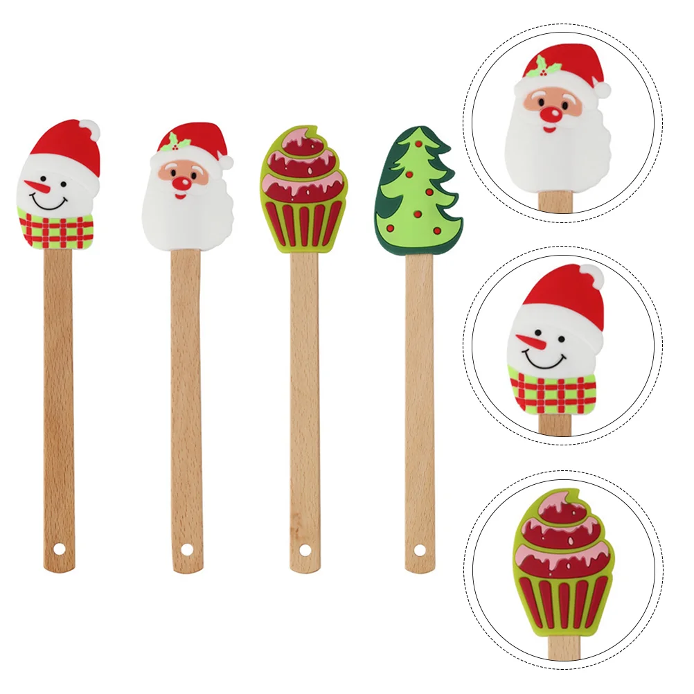 

Spatula Scraper Christmas Baking Spatulas Silicone Mixingbutter Cream Kitchen Cake Cooking Batter Rubber Frosting Pastry Holiday