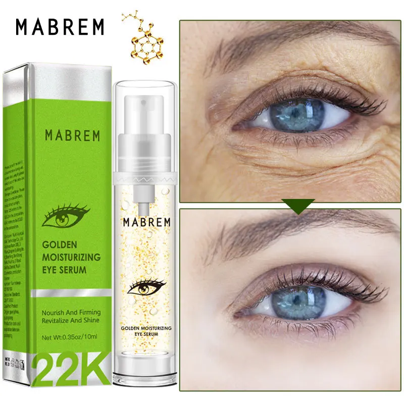 

22k Golden Eye Serum Moisturizing Anti-Wrinkle Anti-Age Hyaluronic Acid Remover Dark Circles Against Eyes Puffiness and Bags