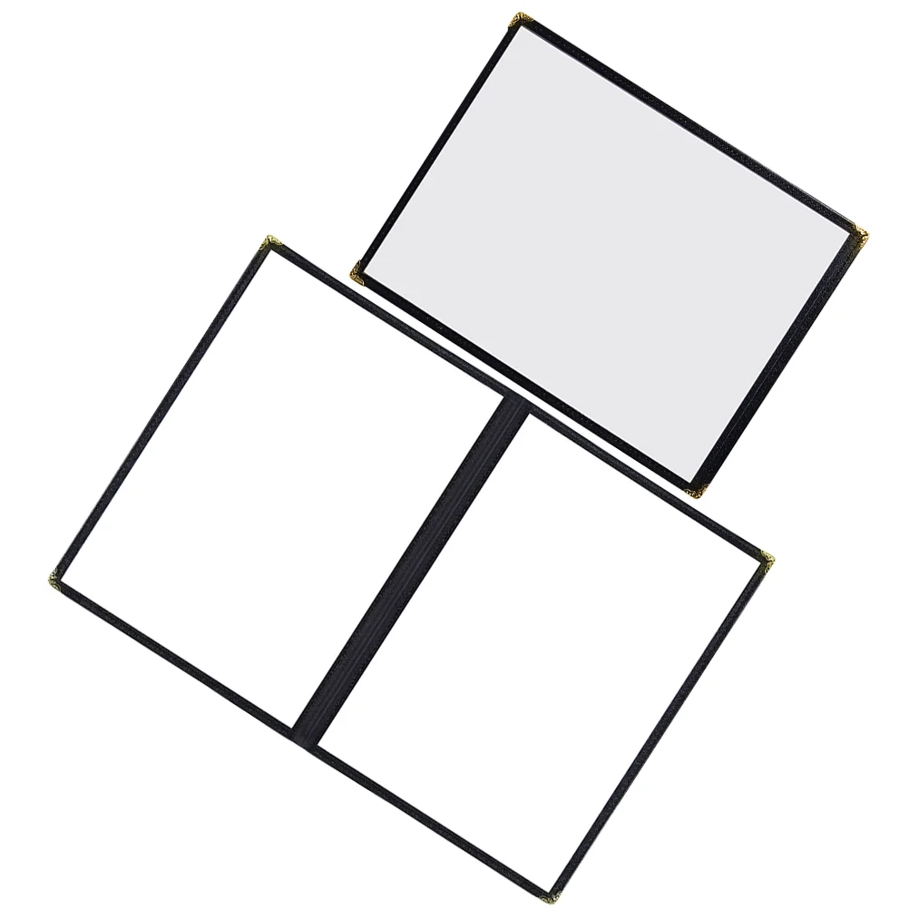 

2 Pcs Recipe Folder Menu Binder Paper Restaurant Supplies Looseleaf Clear Covers Kitchen Book