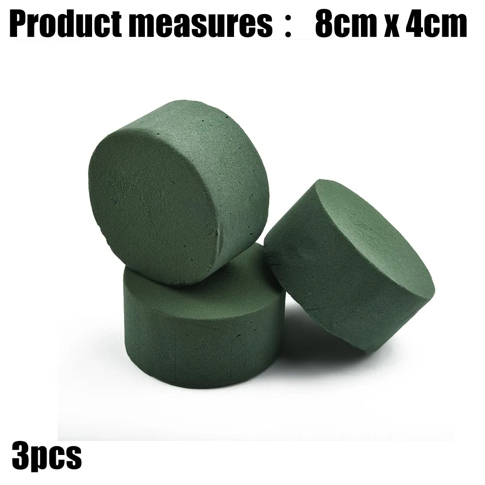 

3pcs Floral Wet Foam Brick Premium Cylinders Flower Mud Packing Arranging Oasis Fresh Display Wedding Florist Home Decor