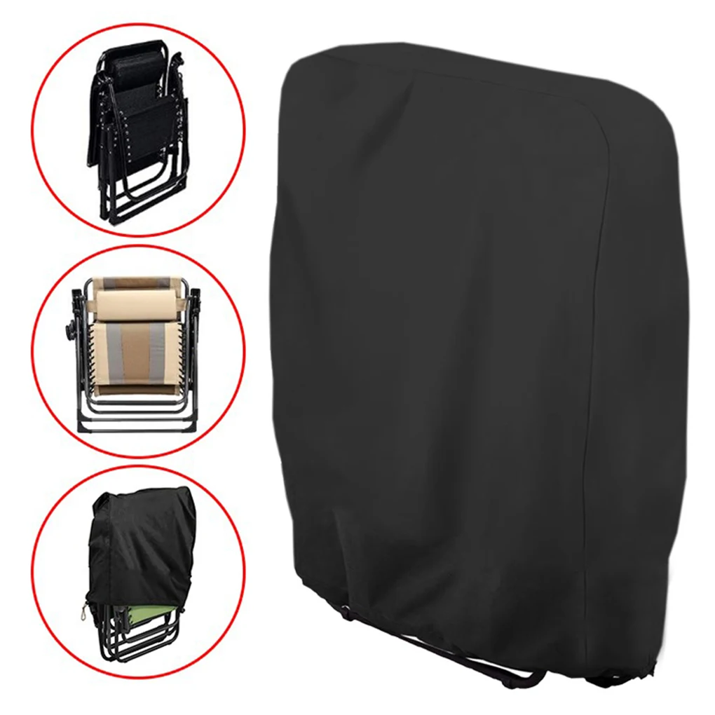 Chair Cover Oxford Waterproof Folding Recliner Hood UV-Resistance Chair Hood for Outdoor Camping Furniture Chair Storage Bag