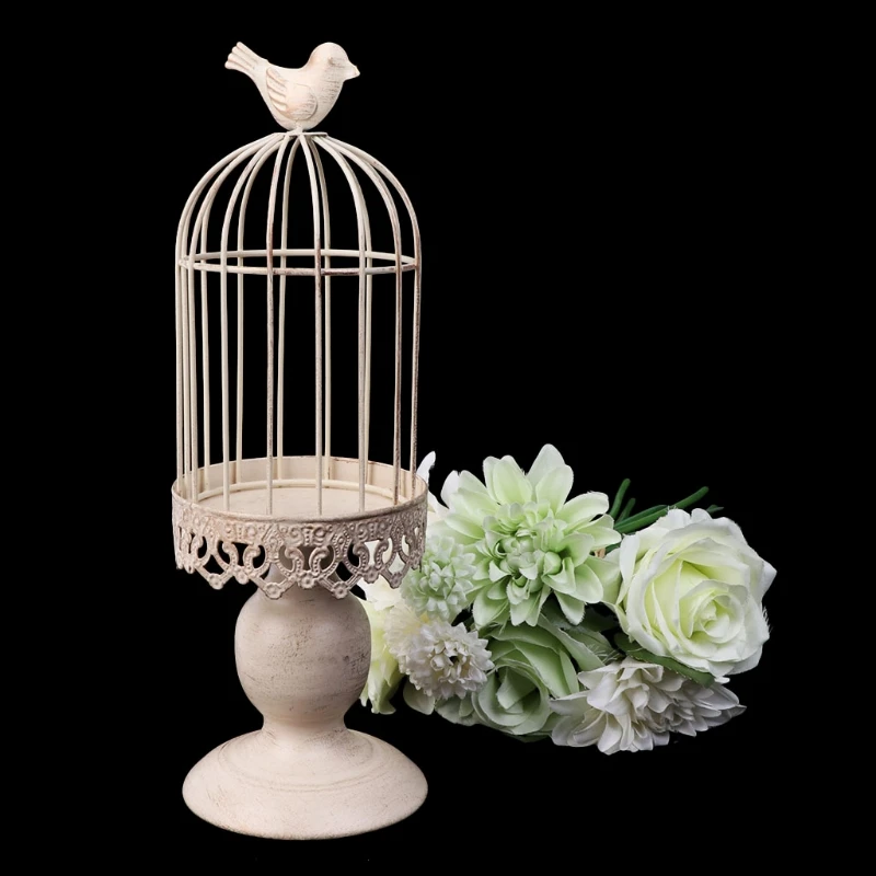 

Metal Bird Cage Candle Holder Tealight Candlestick Hanging Lantern Decor Gift G99A