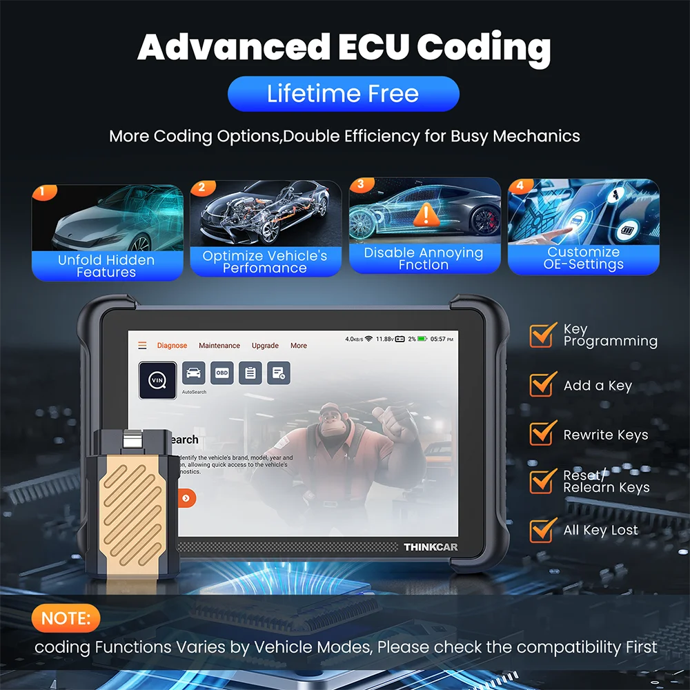 Фото 3 шт. диагностических приборов THINKCAR THINKSCAN 689BT/MUCAR 892BT OBD2 с поддержкой DOIP CAN FD и пожизненным бесплатным обновлением №4