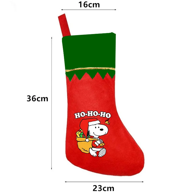 1pc Kawaii Christmas Socks Snoopy Comic Xmas Party Home Fireplace Decoration Navidad Tree Hanging Ornament Kid Surprise Gift Bag