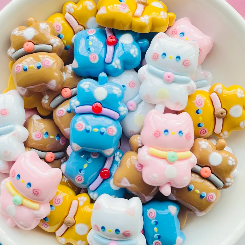 10 шт. Новый 25*18 мм милый кот мультфильм колокольчик смешанных цветов котенок