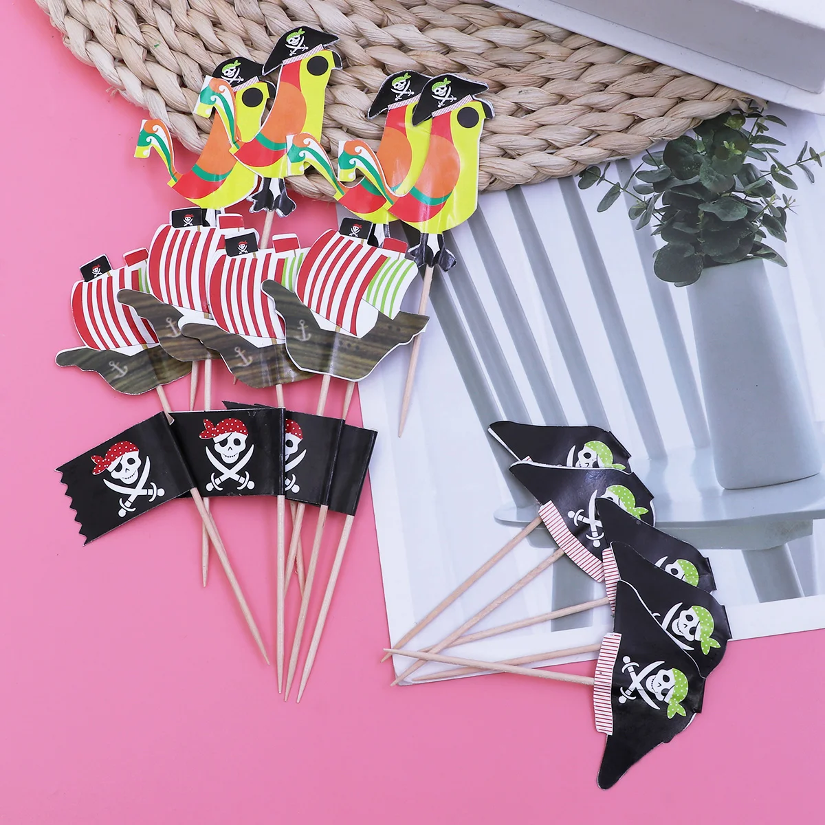 

Pirate Cake Decorations Cupcake Party Toppertoppers Insert Picks Themed Birthday Decorationship Supplies Flagsflag Ornaments