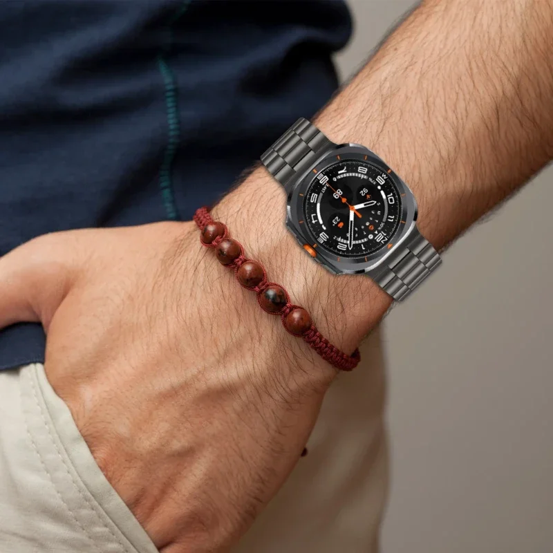Фото Металлический ремешок для Samsung Galaxy Watch 8 Ultra, 47 мм, складная застежка из нержавеющей стали, браслет для Galaxy Watch 7 Ultra, аксессуар Correa №5