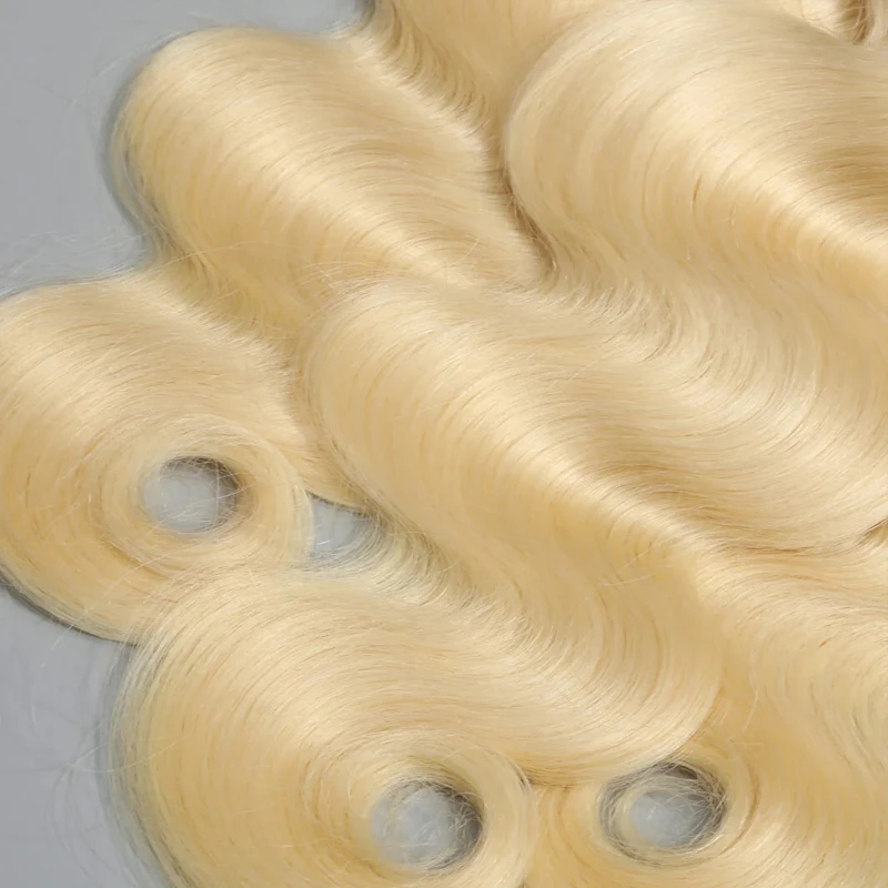 613 Медовые блондинки пучки человеческих волос объемная волна бразильские